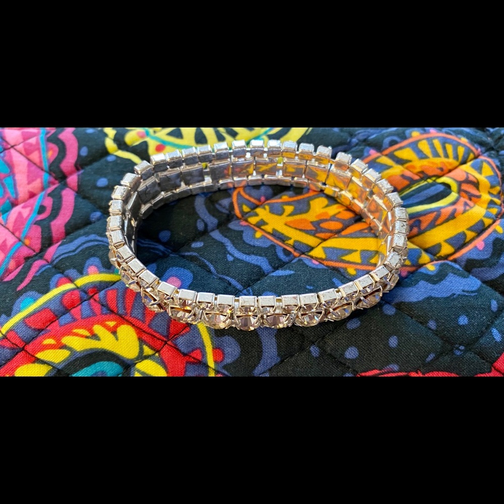 Silver diamond costume bracelet